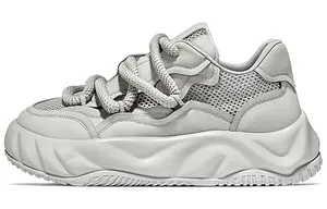 Абразивоустойчивые низкие повседневные кроссовки 5 см мужские серые SALAXI