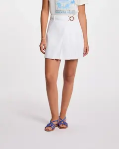 Плиссированная джинсовая юбка Morgan, белый