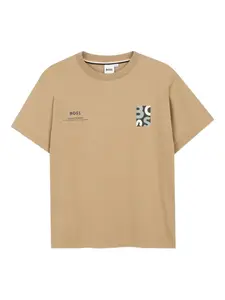 Футболка с графичным принтом Boss Kidswear, бежевый