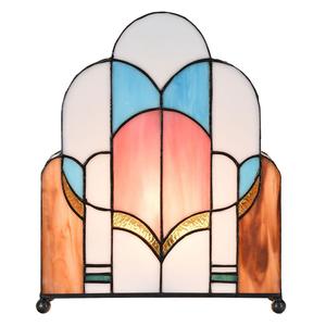 Настольная лампа Clayre & Eef Tiffany 30x4x25 см Белый Розовый Стекло Clayre&Eef