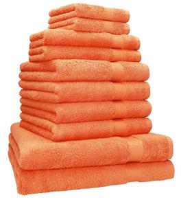 Бец 10 шт. Набор полотенец ПРЕМИУМ КЛАССИК 2 полотенца для душа 4 полотенца для рук 2 гостевых полотенца 2 мыльных полотенца Цвет: орех Betzshop, оранжевый