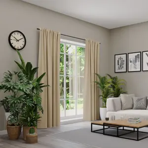 Нейтекс для вас! Штора «BELMONDO», (1 шт.), однотонная с бархатистой поверхностью, на заказ Neutex For You!, цвет leinen