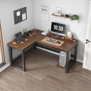 Угловой компьютерный стол Naijia 120x100 см для дома и офиса, черный каркас, левый угол, цвет North American Black Walnut