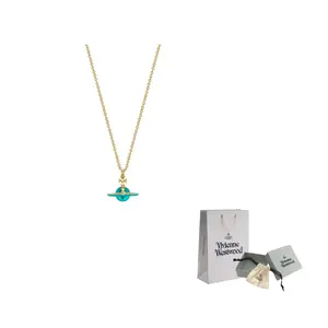 Vivienne Westwood Ожерелье с кристаллами Swarovski из латуни унисекс золото