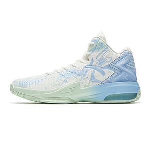ANTA Скользоустойчивые высокие баскетбольные кроссовки мужские Papyrus White/Light Pink Blue