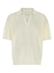 Рубашка поло рыхлой вязки Prada, белый