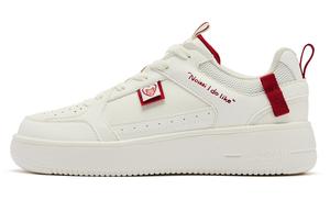 Кроссовки QIAODAN Skateboarding Shoes Women's Low-top Ivory Iron Red, красный