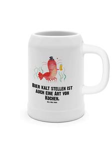 Пивная кружка с омаром и пшеничным пивом с надписью на белом фоне Mr. & Mrs. Panda