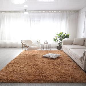 Budis Ковер 60х160 см из шелка и шерсти, длинный ворс, для спальни и гостиной, в стиле модерн, бежевый