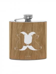 Mr. & Mrs. Panda Фляга Flachmann Holz Cupcake ohne Spruch in Braun