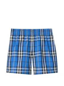 Клетчатые плавательные шорты BURBERRY KIDS, синий