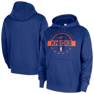Мужской синий пуловер с капюшоном New York Knicks 2025/26 authentic practice club Nike