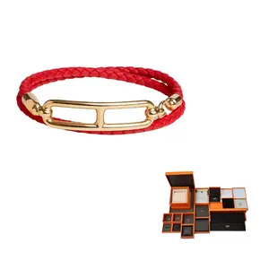 Hermes Браслет из коровьей кожи, женские, красные
