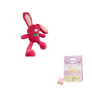 Плюшевый кролик на ключах с подвижными ушками, высота 24 см Jinnew, розовый