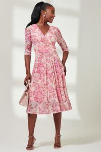 Сетчатое платье миди Brisa с рукавами 3/4 Jolie Moi, розовый