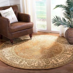 SAFAVIEH Bergama Collection ковер 122 x 122 см Light Brown / Beige BRG190A ручной работы традиционный восточный премиум шерстяной