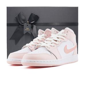 Jordan Баскетбольные кроссовки Air 1 Slip с противоскользящей подошвой и износостойким верхом, детские, темно-розовые, для подростков