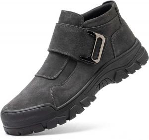 Ботинки с стальными носками для мужчин, защищающие от проколов, для женщин, безопасная рабочая обувь, легкая и дышащая (Цвет: серый, Размер: 10.5 US) Hisxus