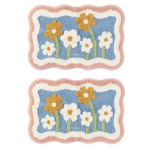 Мягкие плюшевые быстросохнущие нескользящие сверхтолстые коврики из микрофибры для ванной комнаты, коврики для ванной Unique Bargains, цвет Flower Style Two