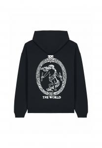 Толстовка THE WORLD BACK PRINT UNISEX HEAVYWEIGHT con cappuccio Mira Paris, черный