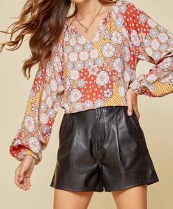 Блузка с принтом в стиле ретро, ​​многоцветная ANDREE BY UNIT, цвет multi