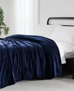 Плюшевое одеяло Micromink, размер King Lauren Ralph Lauren, темно-синий