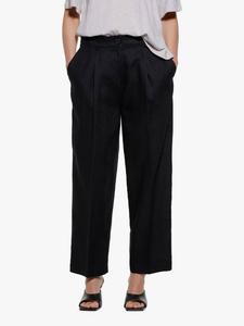 Свободные укороченные брюки из чистого льна SISLEY, Black