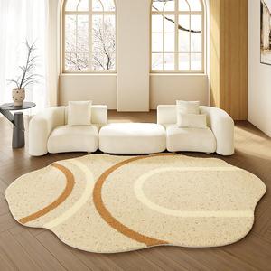 AOVOC Ковер 140х200 см неправильной формы в стиле ваби-саби, для гостиной или спальни, утолщенный, Beech Wood Leisure, Irregular, Thick Version - 09