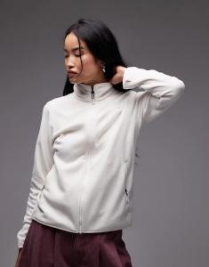 Флисовая кофта с застежкой-молнией North Face Glacier цвета «кремовый»