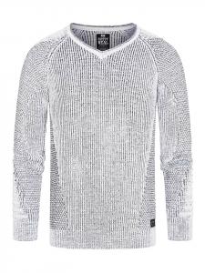 Облегающий свитер крупной вязки с V-образным вырезом белого цвета Rusty Neal