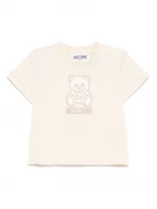 Футболка с узором Teddy Bear Moschino Kids, нейтральный