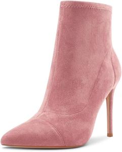 Женские ботильоны на высоком каблуке Castamere, без застежки, с заостренным носком, эластичные ботинки-стилет, классические базовые ботинки с каблуком 10 см, Pink