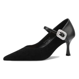 XICUNMINGWU Туфли на тонком каблуке высотой 6 см, женские, черные