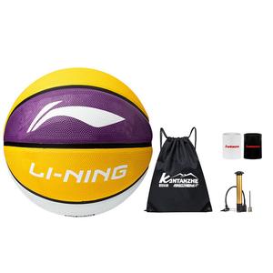 LINING Резиновый баскетбольный мяч yellow purple white размер 5 размер 7 тренировочный unisex