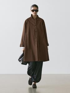 Пальто-накидка с оверсайз воротником Massimo Dutti, brown