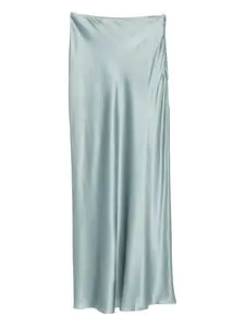 Юбка макси из атласа Chantel с косым кроем Cult Gaia, синий