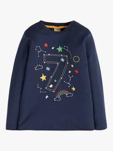 Детская футболка Magic Number 7 из органического хлопка с созвездиями Frugi, Indigo/Multi