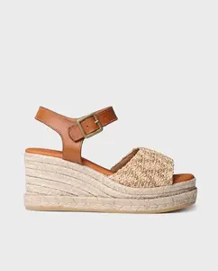 Женские эспадрильи на танкетке из ткани с пряжкой Toni Pons, цвет Natural