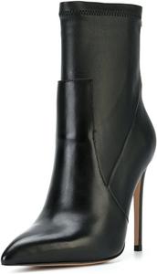 Ботильоны XYD Fashion с закрытым острым носком, высокие каблуки-стилетто, молния сзади, средний голень, короткие ботинки для вечеринок и событий, стильная обувь, Black