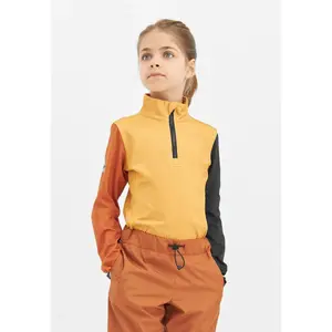 Рубашка WeeDo с длинными рукавами «FOXDO», функциональная рубашка, регулирующая влажность, для детей, цвет golden brown + brown + black