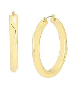 Тонкие фактурные золотые серьги-кольца Robert Lee Morris Soho, gold