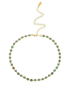 Ожерелье из кубического циркония и звеньев, покрытых 18-каратным золотом Ettika, green