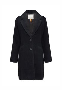 Классическое пальто MIT REVERSKRAGEN UND KLASSISCHEM FISCHGRAT-MUSTER QS, темно-синий
