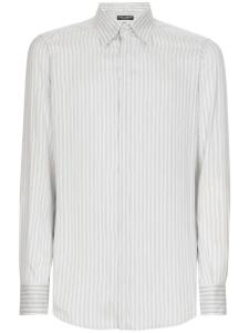 Dolce & Gabbana полосатая рубашка с длинным рукавом, серый