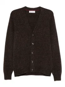 Кардиган с V-образным вырезом Brunello Cucinelli, коричневый