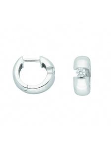 Adeliás Женские серьги-кольца из серебра 925 пробы с цирконием, диаметр 12,9 мм