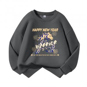 Детский свитшот с круглым вырезом Moderate WARRIOR, medium серый/h синий pattern