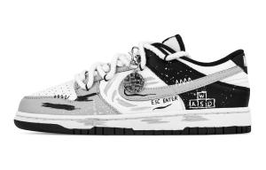 Nike Электронные модные устойчивые к истиранию кроссовки dunk low top unisex black white gray