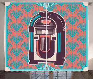 Штора ABAKUHAUS в деревенском стиле с узором пейсли, ретро-музыкальная шкатулка, для спальни, присборенная, с петлями и крючками, 280 x 175 см, бирюзовый цвет с сухоцветами Abakuhaus