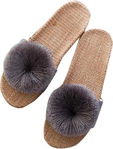 Women's Fashion Solid Color Slide Slippers Comfortable Flat Shoes For Casual Indoor And Outdoor Daily Wear Generic, Grey